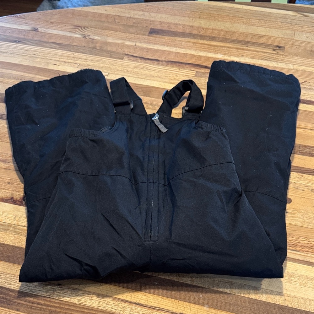 Lands' End Black Kids Snow Overalls Bib